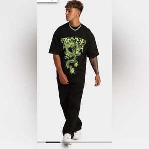 NWT Black Printed Loiter Graphics T-Shirt Sz M